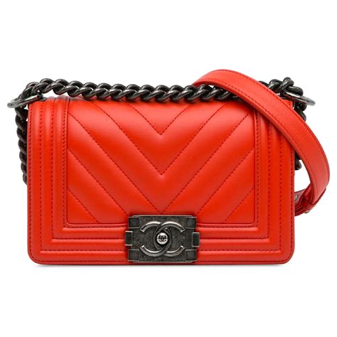 chanel small chevron boy flap bag